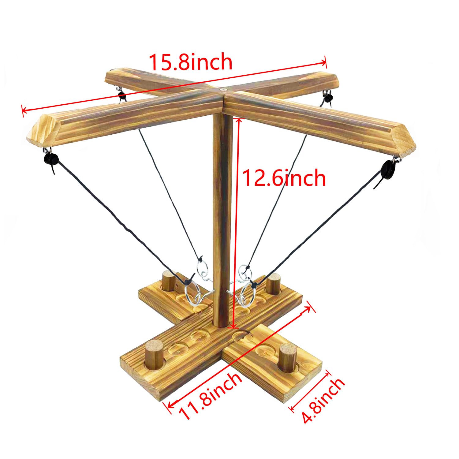 Ring Hook Toss Game, Hook and Ring Tossing Toy with Shot Ladder, Handmade Wooden Interactive Games for Bars, Home and Party Fun