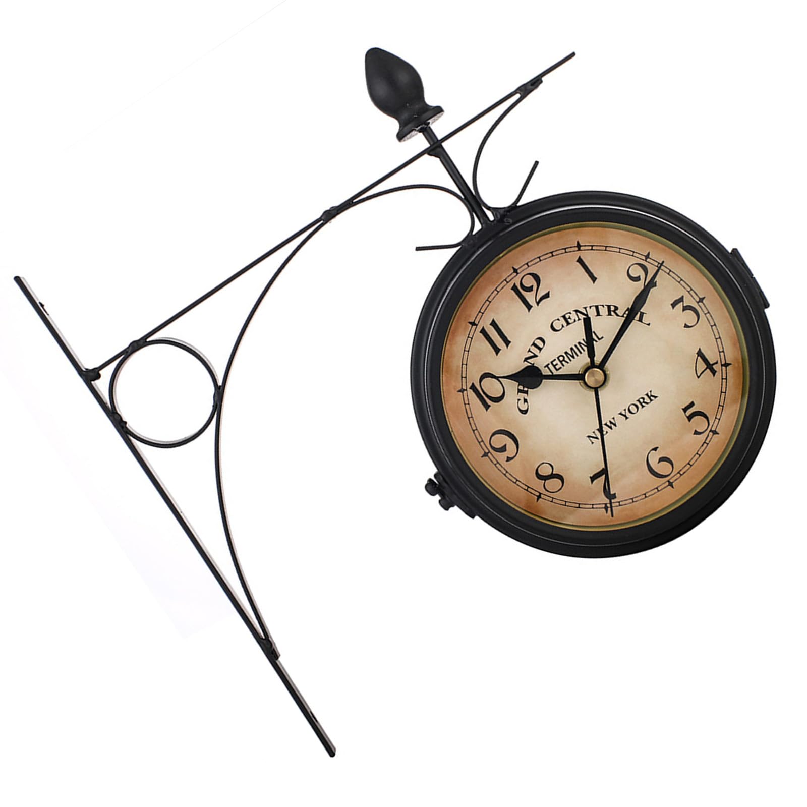 Horloge murale double face sans tic-tac pour supprimer les bruits et décorer le patio