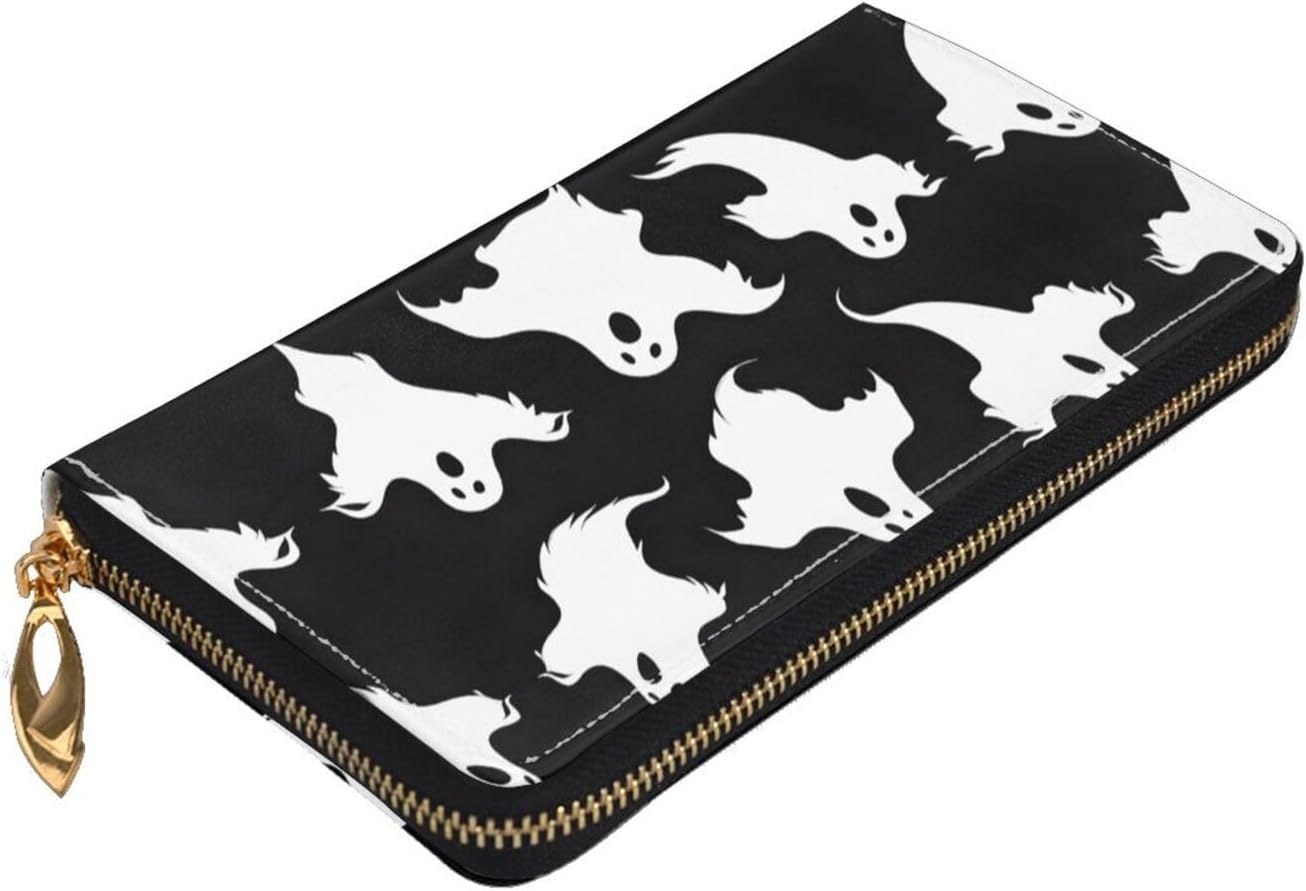 (Halloween Goth) Print Women's Long Wallet Clutch with Zipper Multiple Card Slots Coin Pocket Elegant Ladies Purse