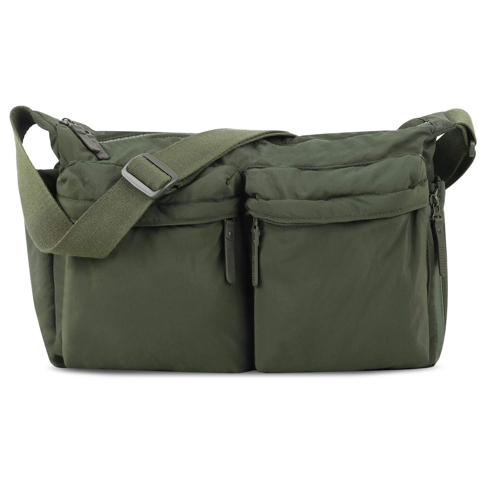 Nylon Crossbody Messenger Bag for School, Women Large Shoulder Bag Hobo Tote Bag Lightweight Computer Crossbody Bag