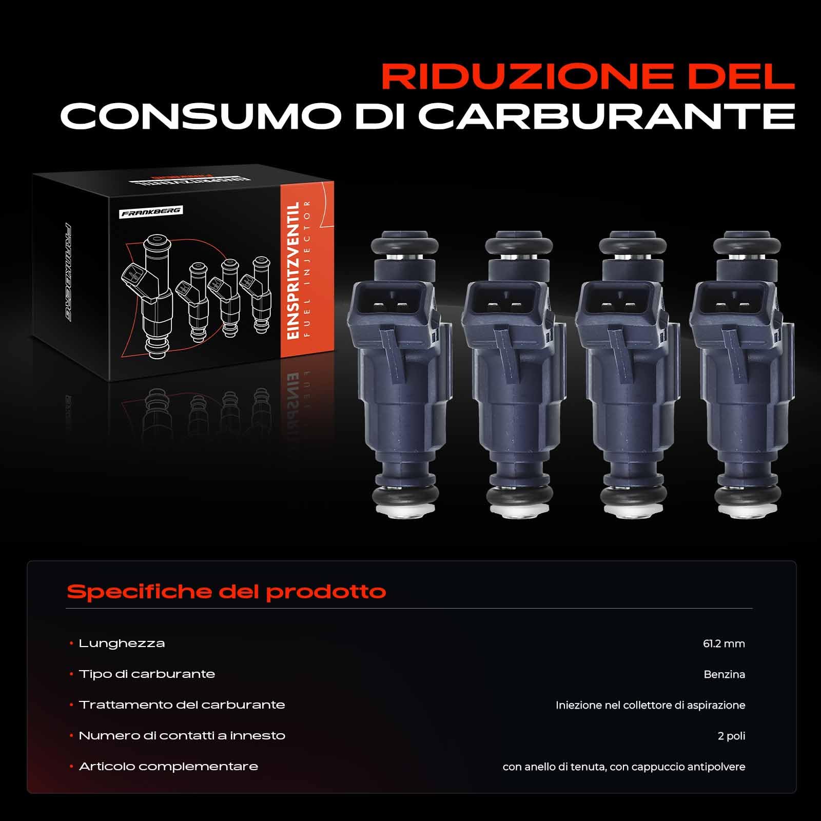 Frankberg 4 iniettori di carburante 0280156065 | Compatibile con: Exeo 3R2, P.a.s.s.a.t Variant 3B6, A4 8E2, Superbo I 3U4, P.a.s.s.a.t 3B3, Exeo ST 3R5