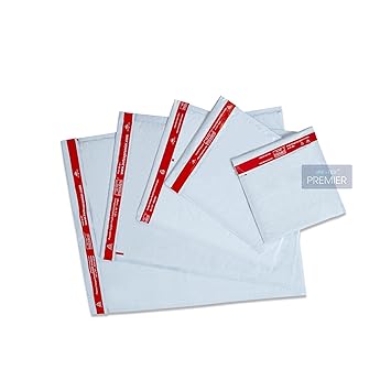 Premier Poly Air Bubble Laminated Tamper Proof Envelopes, Bags, Pouches for Couriers, Garment covers Poly Bags, Courier Envelopes Lightweight, Mail Pouches,White (6