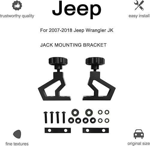 Miniatura 2 de Soporte de montaje de gato de elevación alta, 11586.04 Kit de soporte de montaje para capó de gato todoterreno compatible con Jeep Wrangler JK