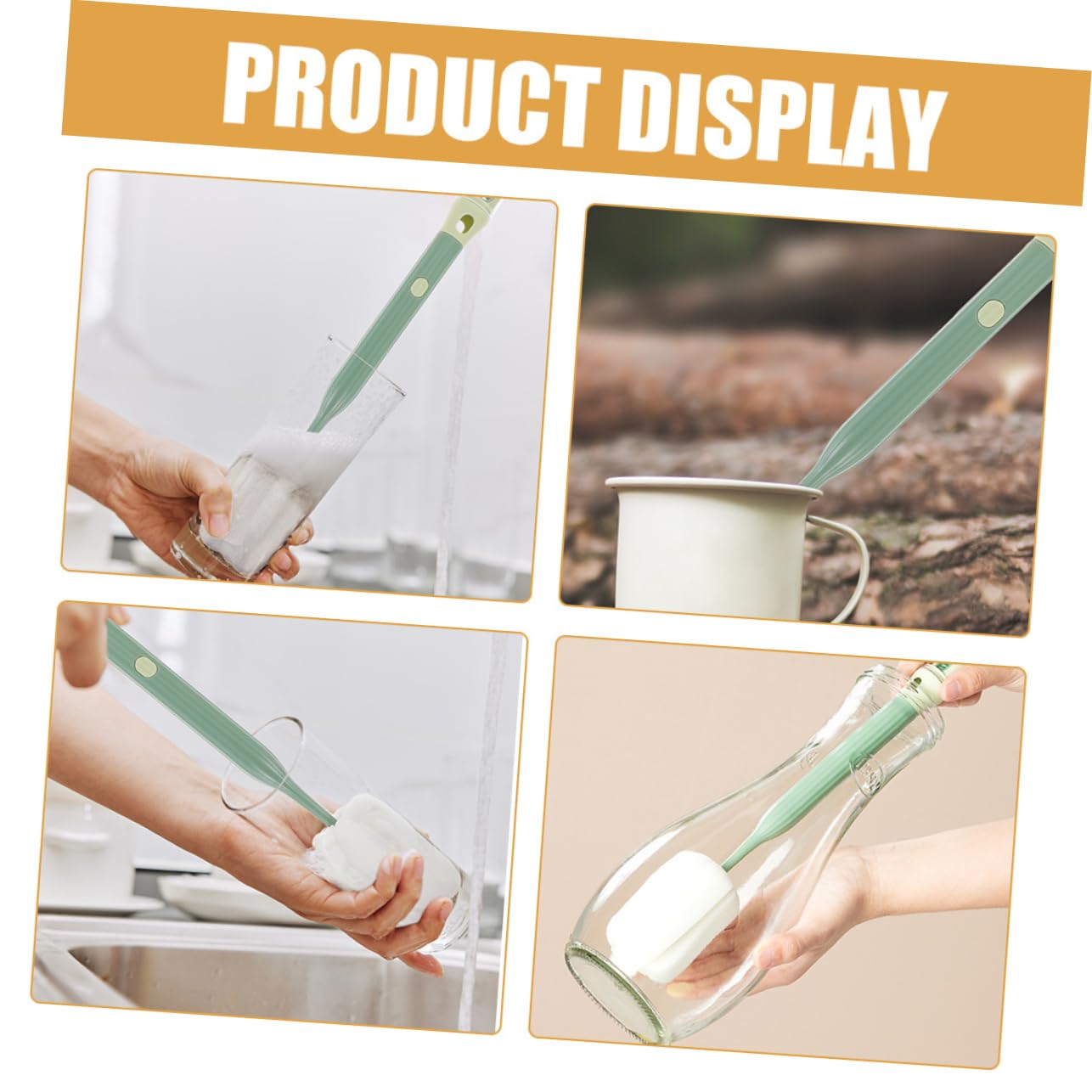 IWOWHERO Pp Abs Bottle Brush Bottle Cleaner Brush Cup Cleaner Brush Cup Brush Sponge