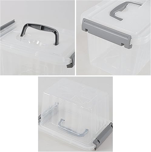 Miniatura 3 de Caja pequeña de almacenamiento transparente de 3 L, paquete de 6 contenedores organizadores apilables de plástico con tapas