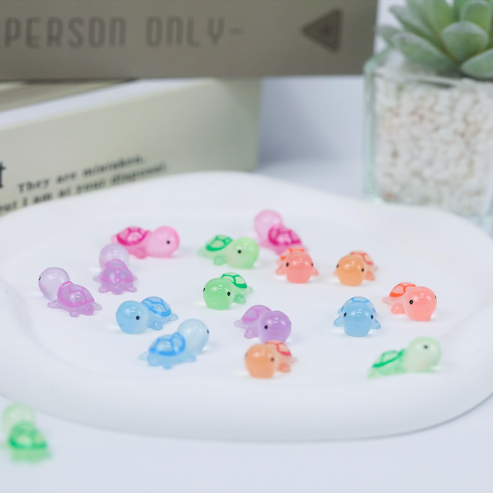 Mini Tortugas Luminosas De Resina - 50 Piezas, 2.7x1 Cm, Brillan En La Oscuridad, Para Decoración Y Manualidades