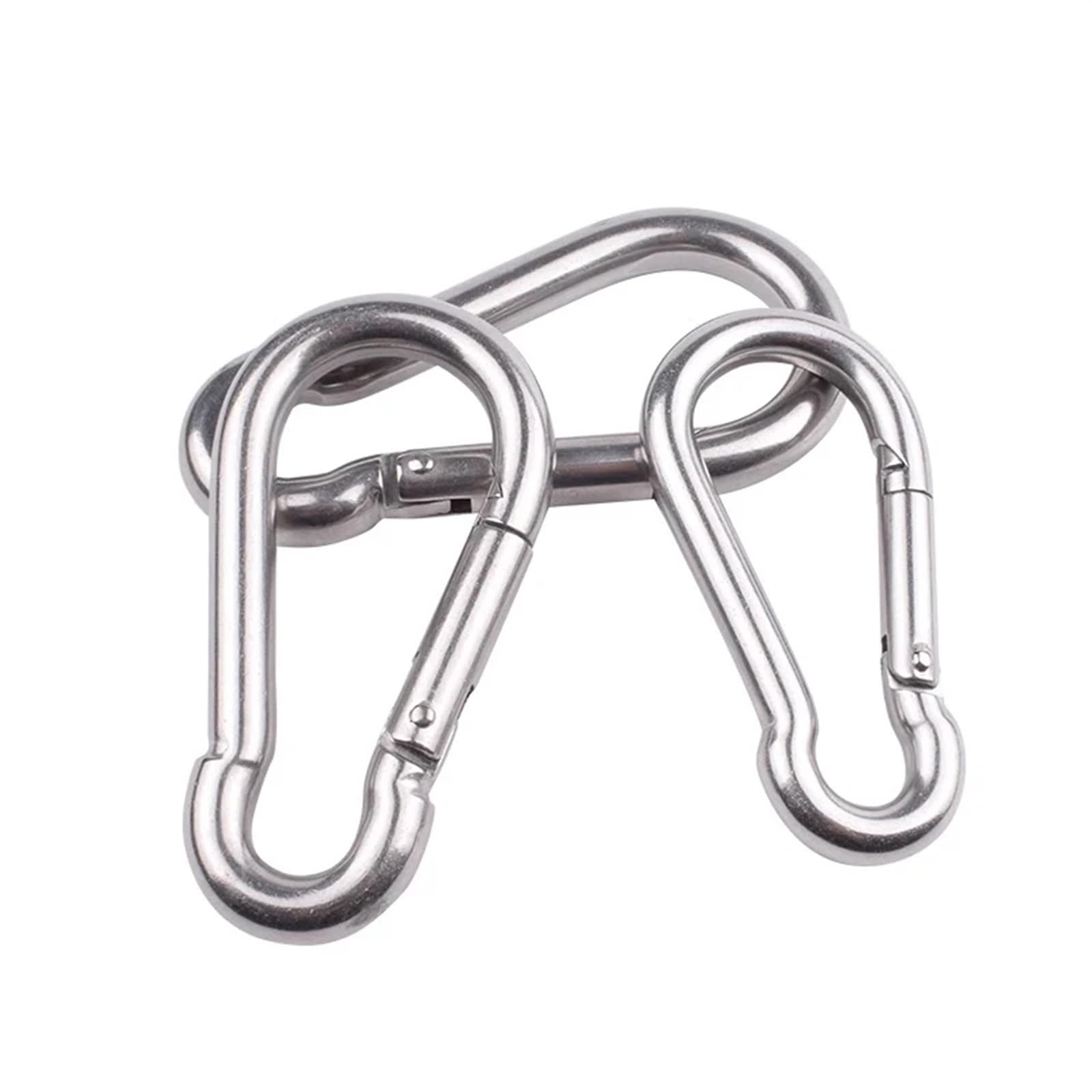 Clip a Scatto Moschettoni in Acciaio Inossidabile 304/316 for impieghi gravosi, con Clip a Molla, Fibbia di Sicurezza, Attrezzi da Campeggio for Esterni(M11x120mm,316 Stainless Steel)