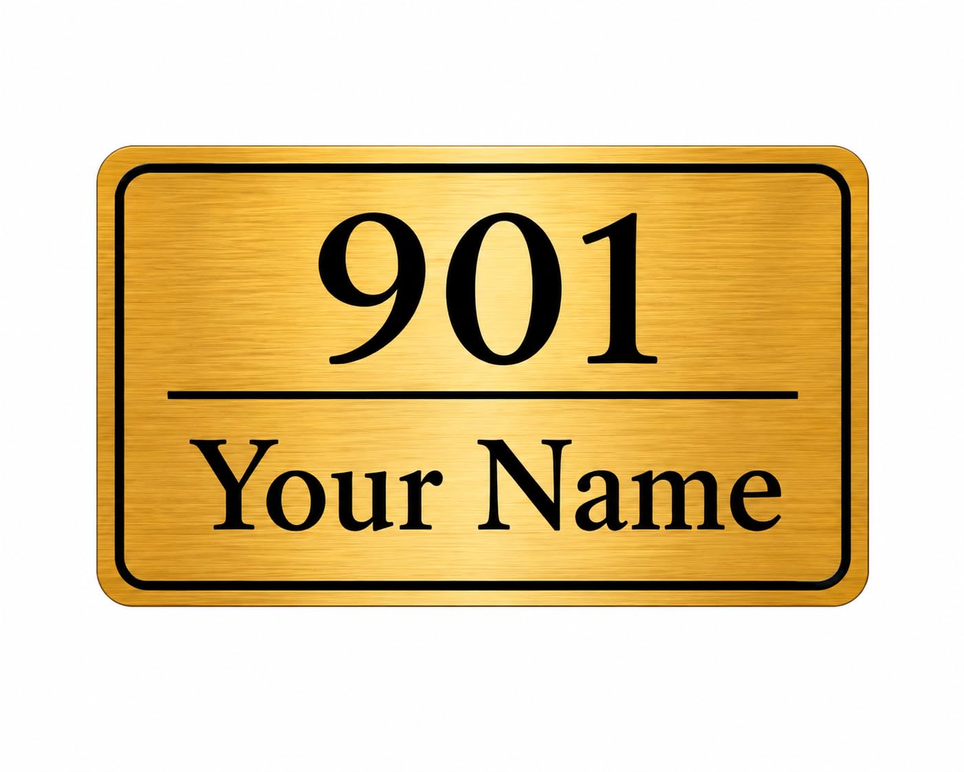 Customized Acrylic Name Plate | Personalized House Number Sign for Home & Office | Premium Golden Brushed Finish | Modern, Weatherproof(Self-Adhesive) | Flat/Apartment/Hotel Door Sign (7 x 4.5 Inches)(Golden)