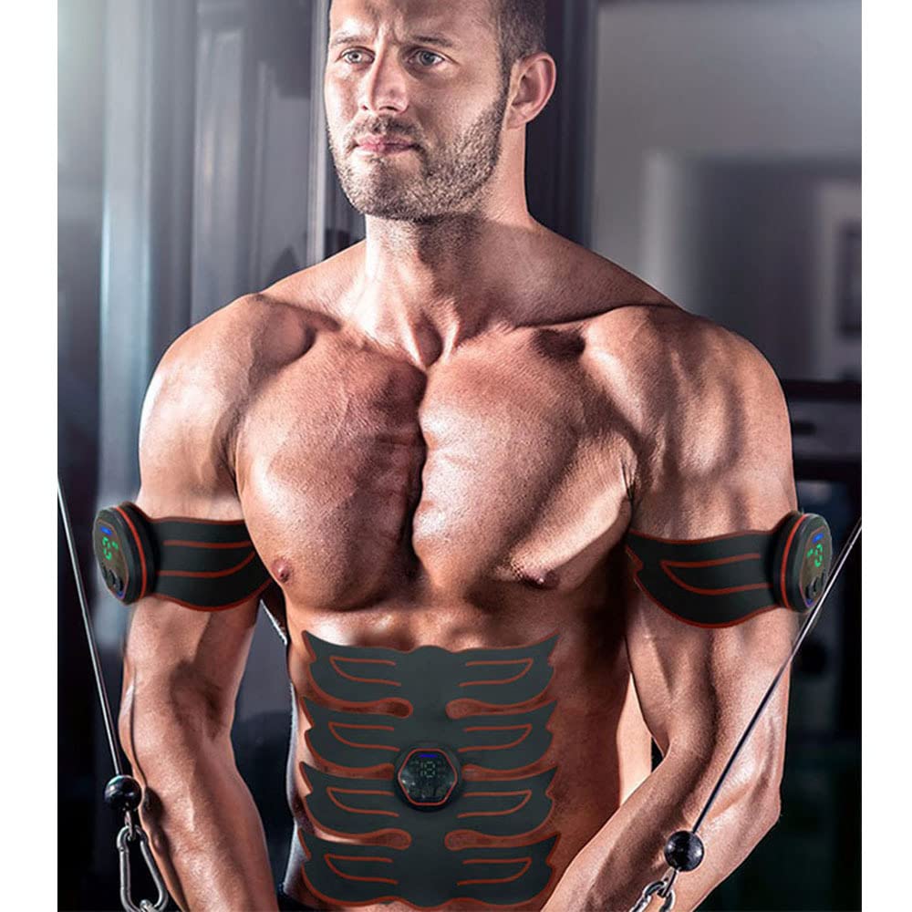 6 modalità ABS Allenatore Muscolare Addominale Display Digitale Intelligente stimolatore Muscolare Addominale Ricaricabile EMS Cintura massaggiante Cintura Fitness per la casa
