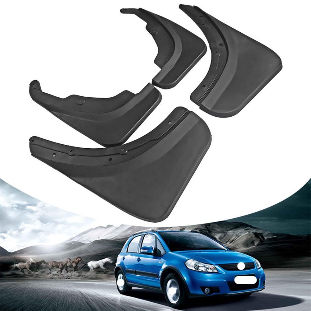 RJQXZXGQ Car Mud Flaps, for Suzuki SX4 Front & Rear Car Mud Flaps, Splashproof Tough Auto Splash Guards Fenders