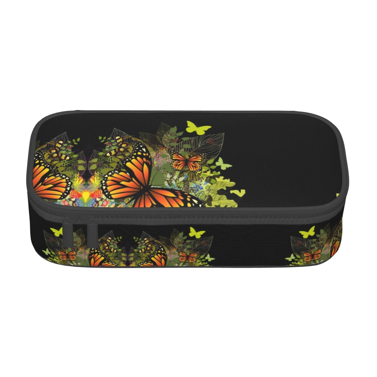 FADUNI Butterfly Large Pencil Case for Girls and Boys, Aesthetic Pencil Bag with Multi Compartments for Adults, Office Stationary Organizer Practical for Kids Teenage Women Men
