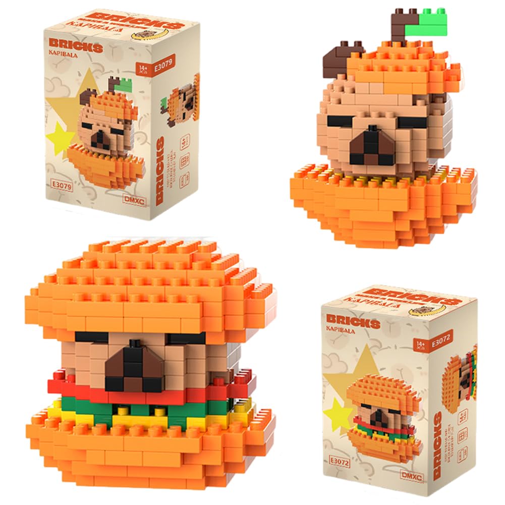 Capybara Building Blocks Anime Model Micro Blocks 3D Puzzle Micro Brick Figures Toys Plastic Model Kits Micro Building Block Puzzle Children DIY Block 2PCS(A)