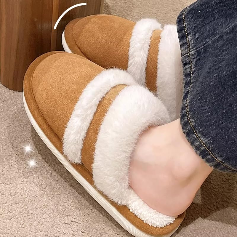 BEDAW Casa Calde Pantofole di Peluche, Pantofole di Cotone con La Salsa Spessa, Sneaker Interne Calde Invernali