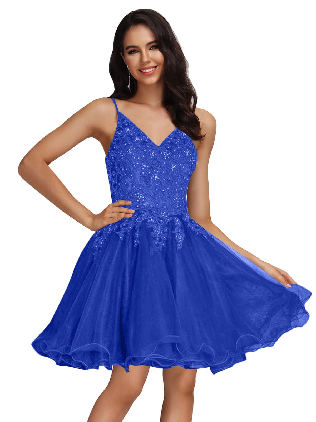 MllesReve Tulle Homecoming Dresses Teens Lace Beaded Party Dress Juniors Short Prom Dresses