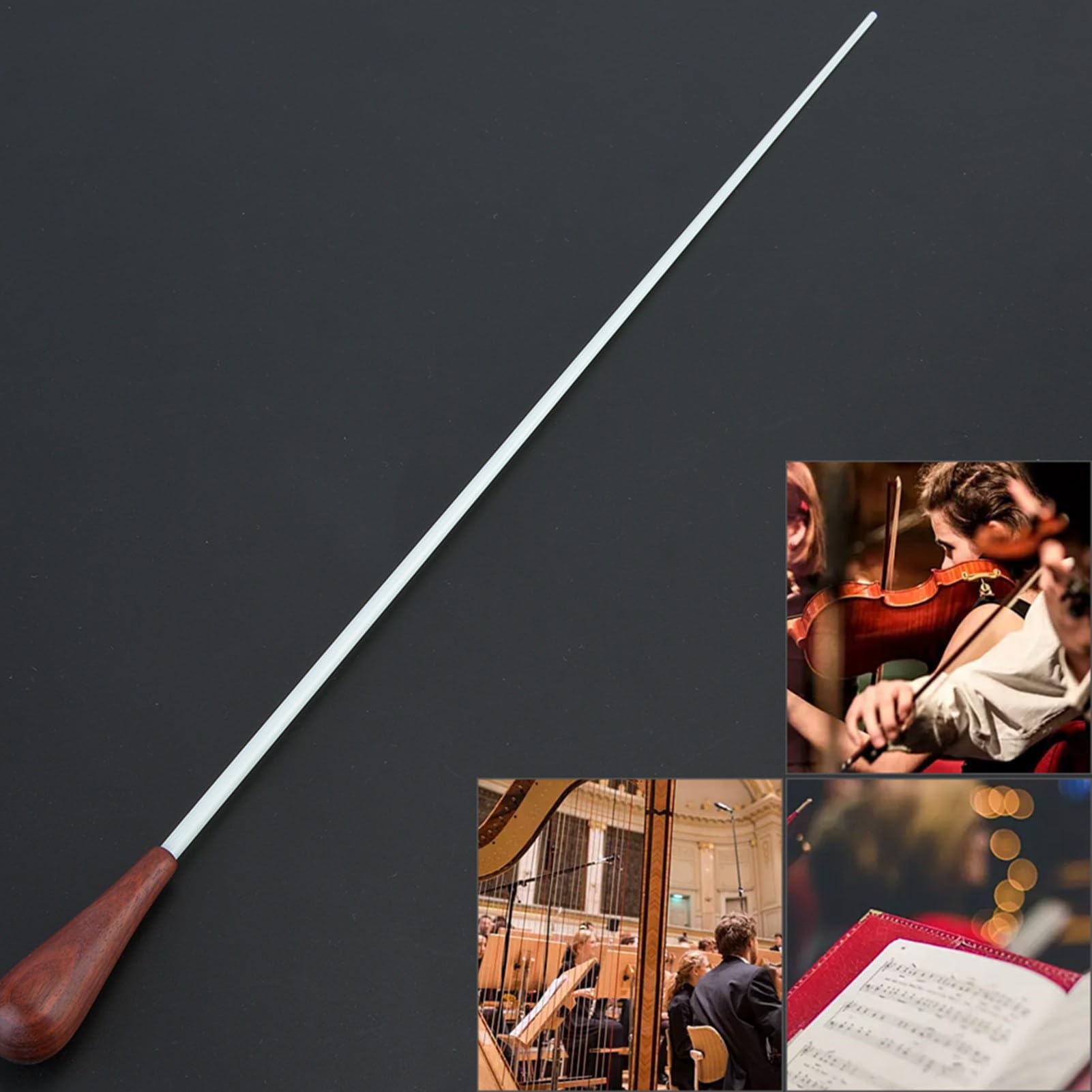 Baton Professionnel de Chef d'Orchestre pour Orchestre Symphonique et Direction Musicale avec Manche en Bois et Etui Inclus Idéal pour les Concerts Symphoniques