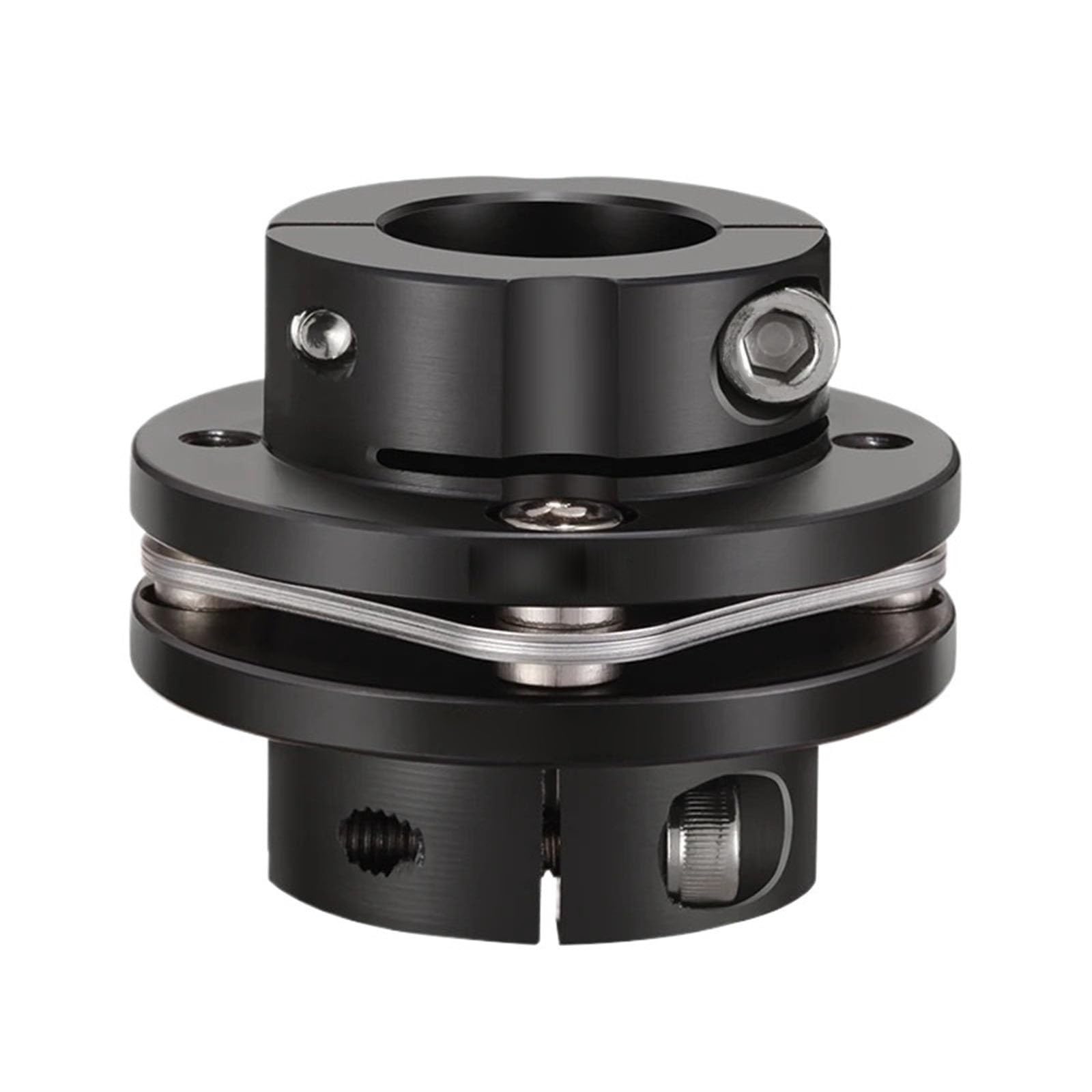 1 stücke Schwarz D50L41 Stahl Abgestufte Einzel Membran Serie Kupplung 50mm Durchmesser 41mm Länge Motor Welle Koppler Gerillt Elastisch(12x20mm)