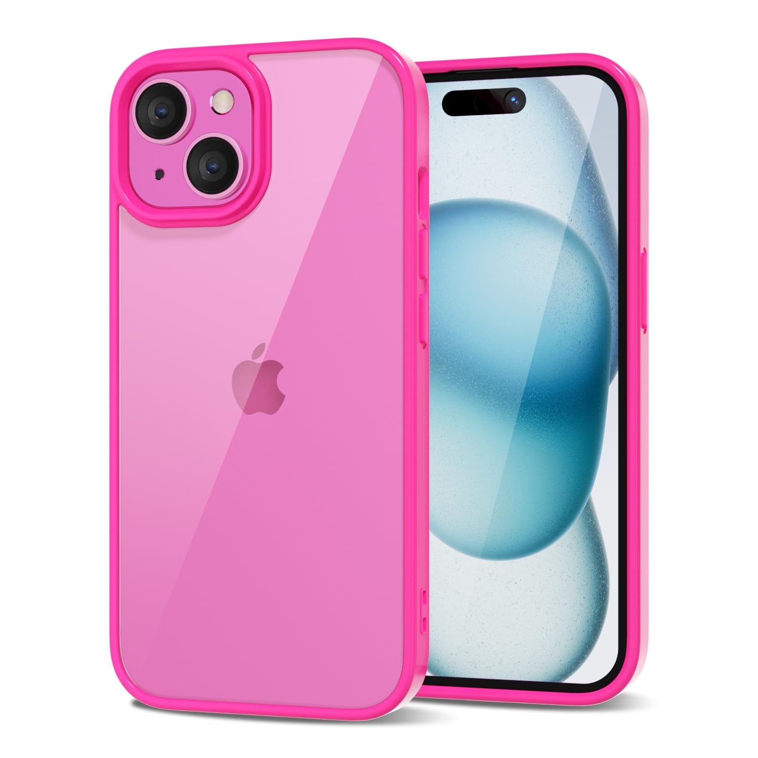LoeoeL for iPhone 15 Plus Case Clear, Transparent Hybrid 15 Plus Phone Case [Hard Plastic & Soft Silicone Bumper] Acrylic Non Yellowing Thin Slim