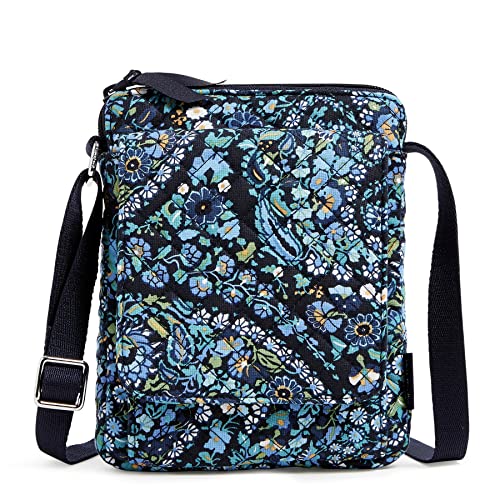 Image of Vera Bradley Women's Cotton Mini Hipster Crossbody Purse With RFID Protection, Dreamer Paisley - Recycled Cotton, One Size