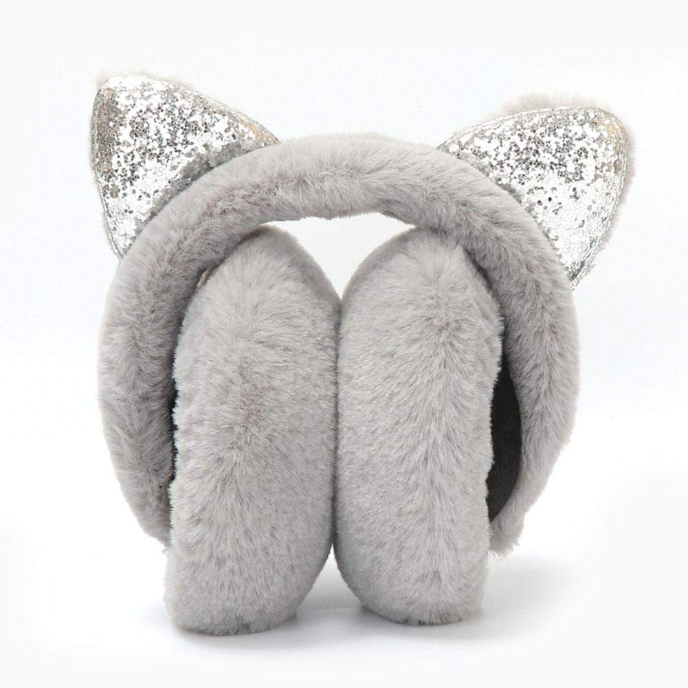 Cache Oreilles Enfant Cache Oreilles Hiver, Muffs Mignons Cache Oreilles Chaud Edirables Pliables Femmes Oercules D'Hiver Couvertures D'Oreille Pour L'Hiver Cold Temps Extérieur (Blanc Crème Cache Oreille Adulte