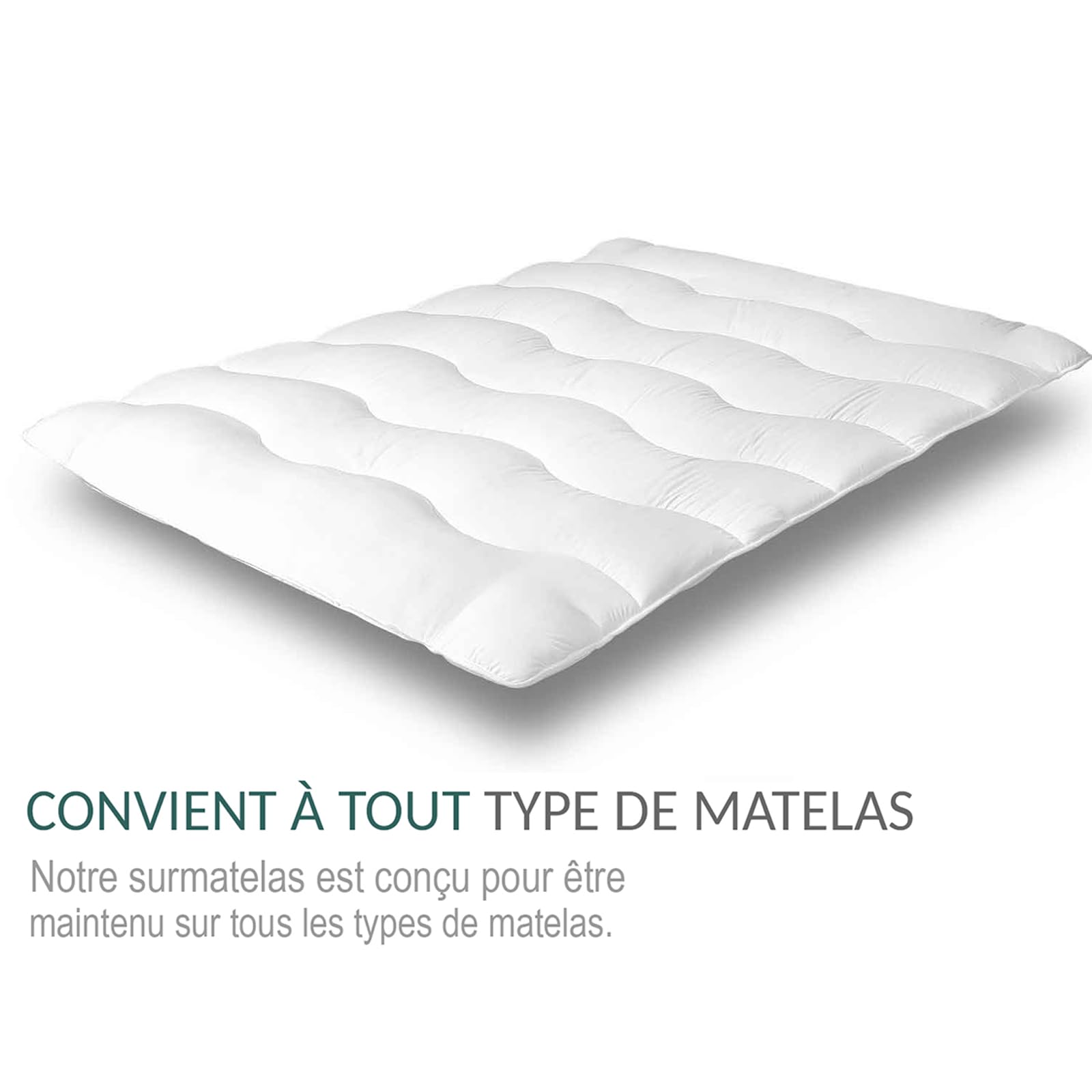 SAMPUR - Surmatelas Nuage | Protection et Confort du Matelas | Circulation optimale de l’air et Accueil Chaleureux (90x190)