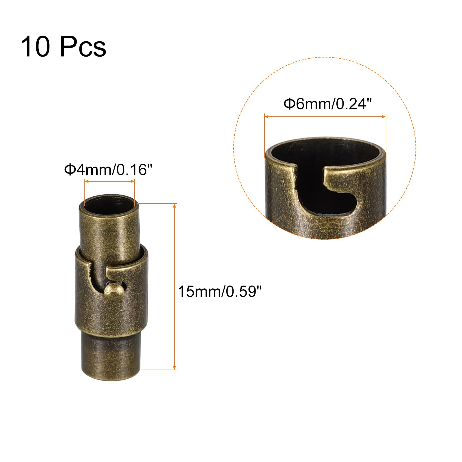 QUARKZMAN Fermoir D'Extrémité En Cuir, 10 Pcs De Fermoirs