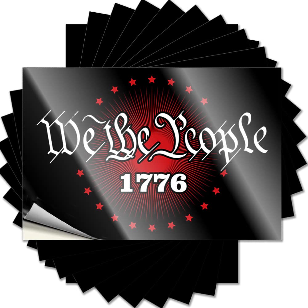 Sticker Coffee Custom Stickers, Bottle Waterproof We The People 1776 for Hydro Flask | Fuzzy Vinyl Decals for Bathroom Holiday Gift(12X18CM)