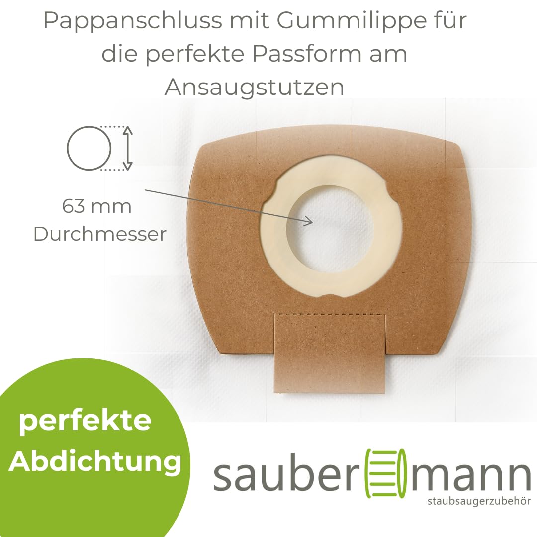 50x Premium Vlies Staubsaugerbeutel kompatibel mit Eibenstock SS 1400, SS 1401 L – Extra Reißfest & Hochleistungs-Filtration, 3-lagiges Mikrovlies