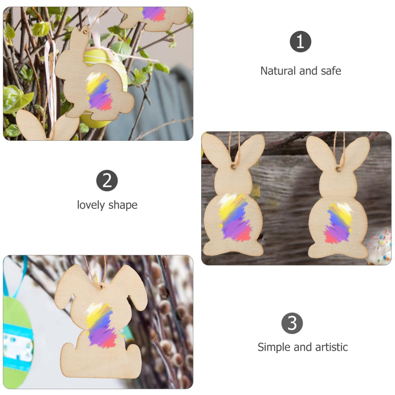 36 Sagome In Legno A Forma Di Coniglio Di Pasqua – Fette Doppia Faccia, Non Finite, Con Foro Per Appendere, Ideali Per Fai Da Te E Decorazioni