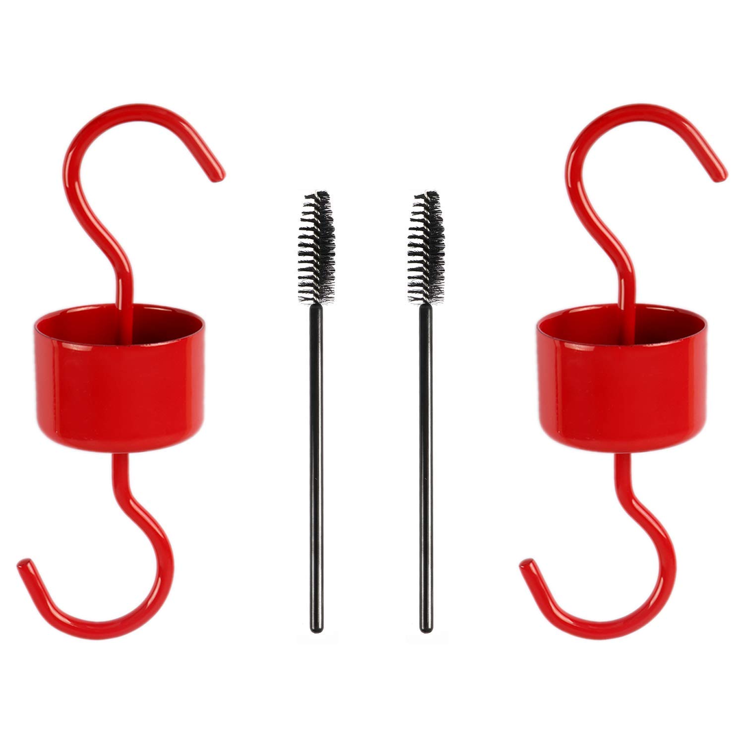 Hummingbird Feeder Insect_Guard | Ant_Moat for Wildlife Feeder Accessory Hook - Metal Hanging Ant_ Trap for Patio Lawn Garden Outdoor Backyard (Red-2 PCE)
