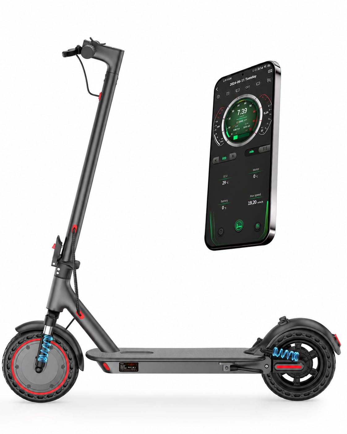 Qlaway Electric Scooter for Adults, 350W/500W Motor, Up to 22 Miles Long Range, 8.5' /10' Solid Tires, 265 lbs Load Capacity, Foldable Commuting e-Scooter