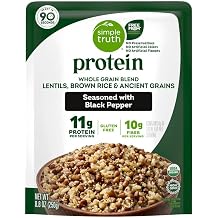 Simple Truth Protein Whole Grain Blend, Lentils, Brown Rice & Ancient Grains, Seasoned with Black Pepper, 11g Protein, Gluten Free, 8.8 oz 2 Pack