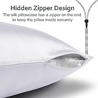 Vista 5 de Ravmix - Funda de almohada de seda para el pelo con cremallera oculta, 1 unidad