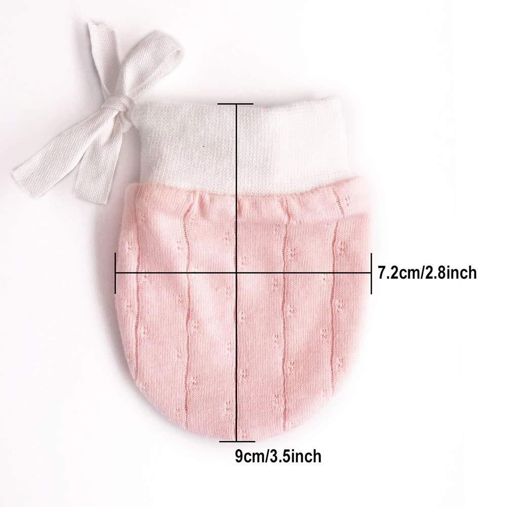 SANCHENG 100% cotton Infant Hand Mittens,Newborn Mittens Girl,0-6 Months,4Pairs, Pink, free size