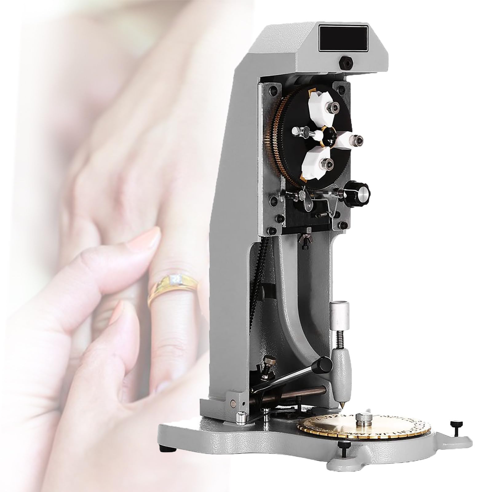 Graveur D'Anneau IntéRieur, Machine De Gravure D'Anneau IntéRieur De Bijoux Avec Cadran Et MâChoires Rotatives à 360 °, Centrage Automatique Des Lettres Et Espacement Uniforme, Pour Magasin