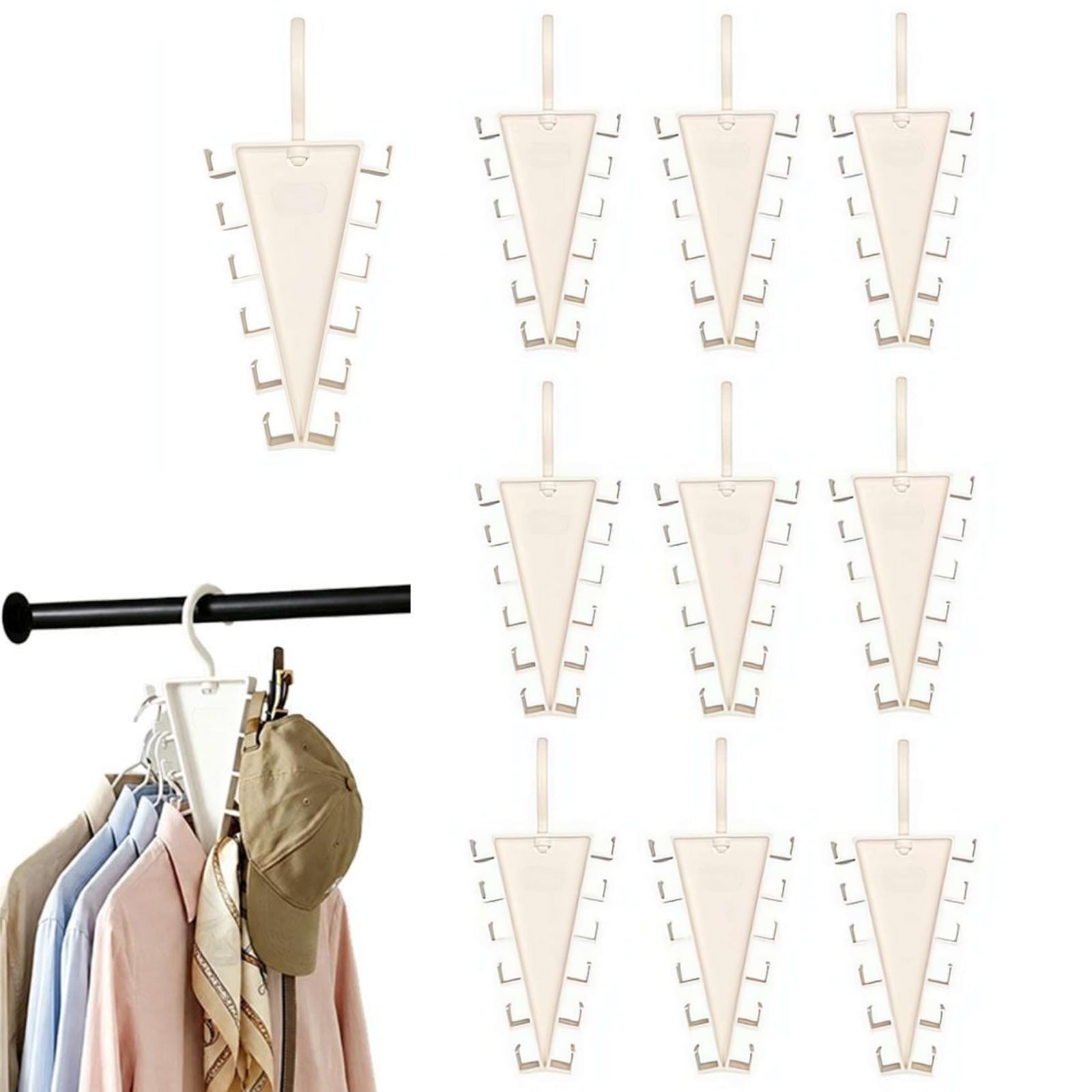 V-Shape Double-Sided Closet Hanger, Hanging Closet Organizer (10PCS)