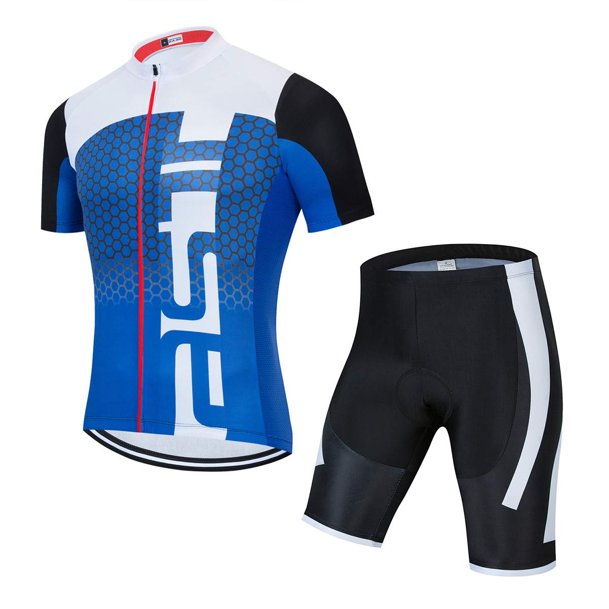 PSPORT Herren Radtrikot Set, Sommer Jungen Trägerhose Anzüge Mountainbike Radfahren Kleidung Set Radfahren Reiten Trikots Atmungsaktiv