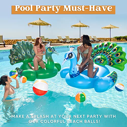 Image of JOYIN 24 Packs 16 inch Inflatable Beach Balls, Large Rainbow Beach Balls Bulk for Pool Parties, Kids and Adults Summer Pool Party Toys, Beach Toys, Party Favors(16'')