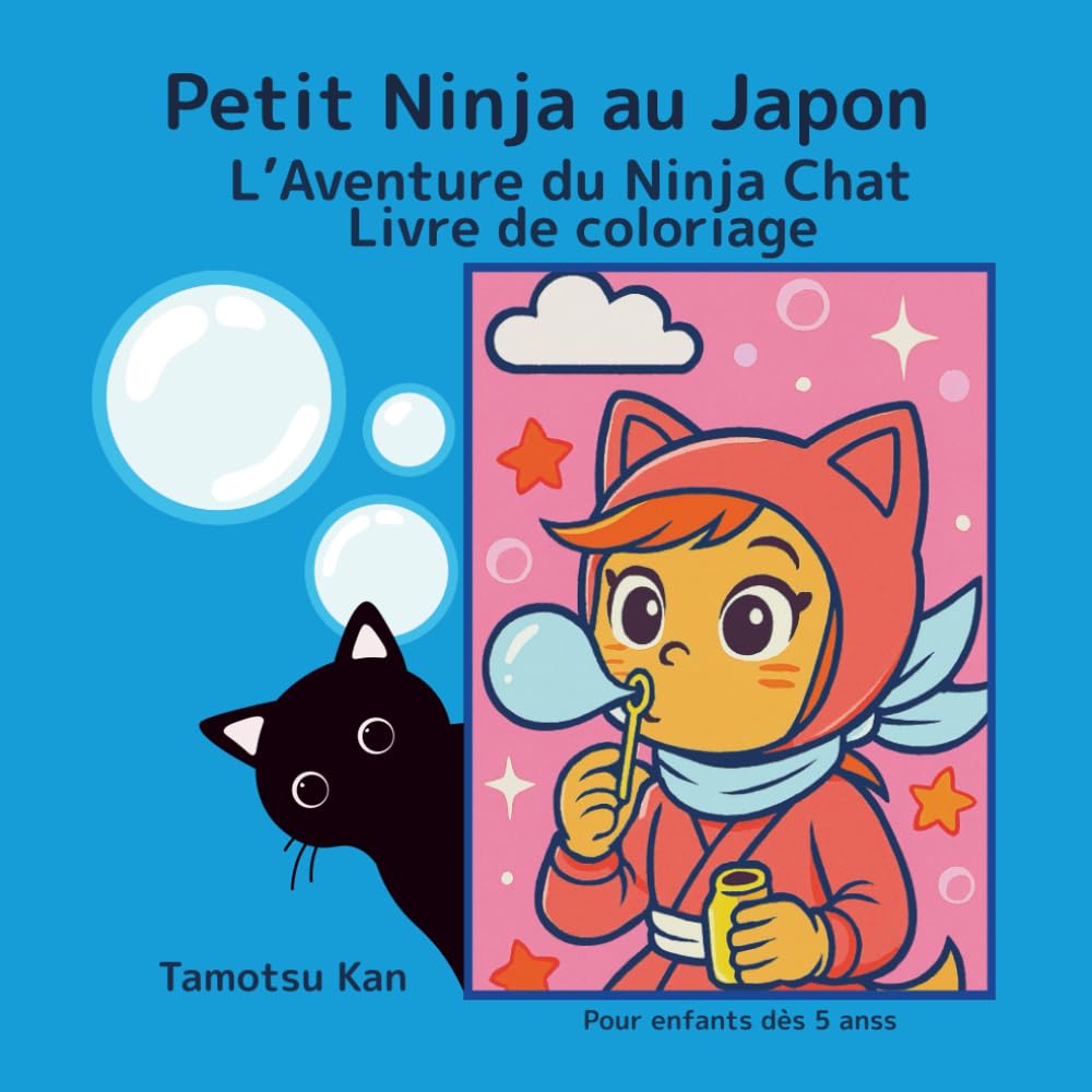 Petit Ninja au Japon : L’aventure du Chat Ninja: Livre de coloriage