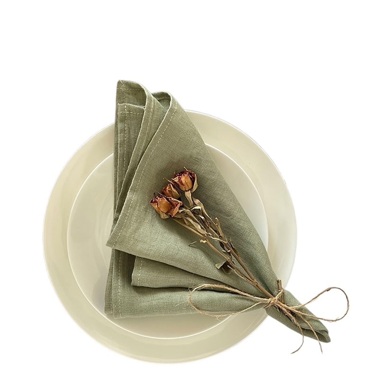 Niusabou Green Cloth Dinner Table Napkins, Dinner Cloth Napkins Multicolor Cotton Ester