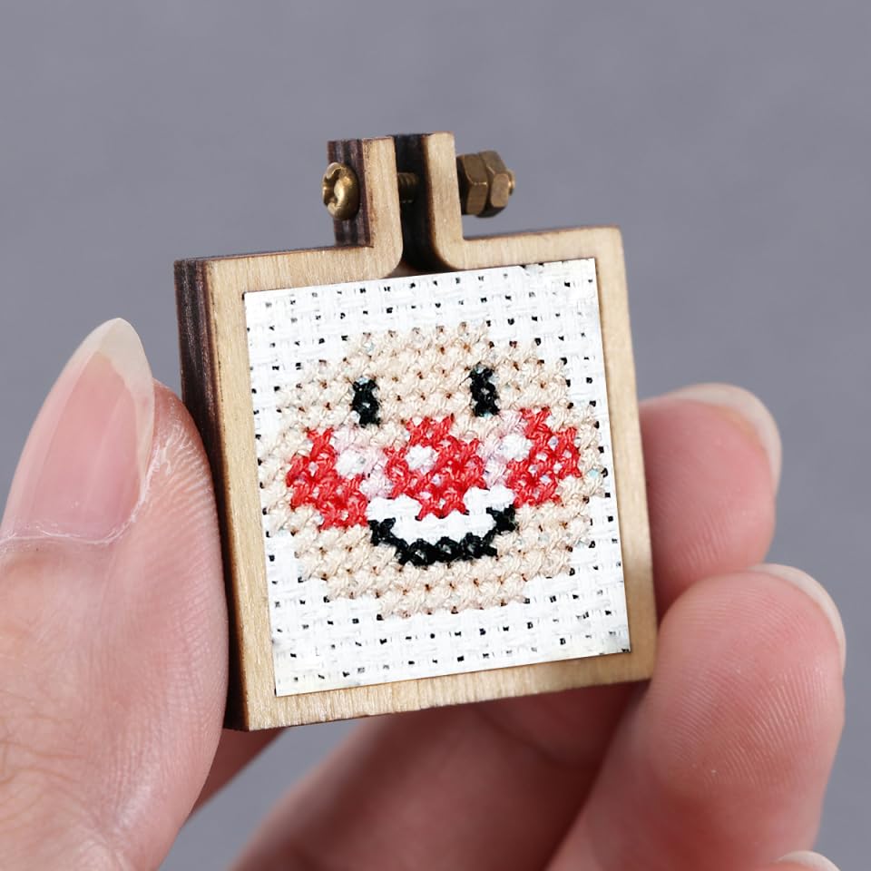 Image of FOMIYES Mini Wooden Embroidery Hoop 2 Inch Round Frame for DIY Jewelry Pendant Crafts Keychain and Cross Stitch Projects
