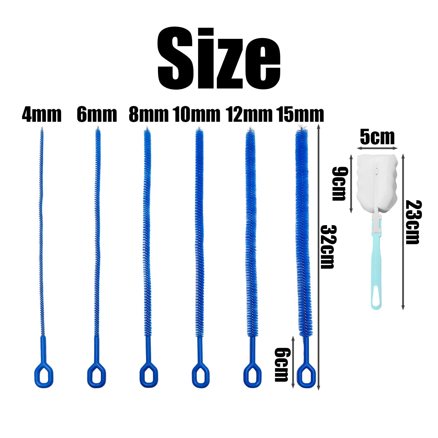 6 Blu Spazzola di Paglia E 1 Tazza di Spazzola, Tazza di Acqua Multifunzionale Spazzola di Pulizia, Tubo di Nylon Pennello, Home Office Accessori per La Pulizia.