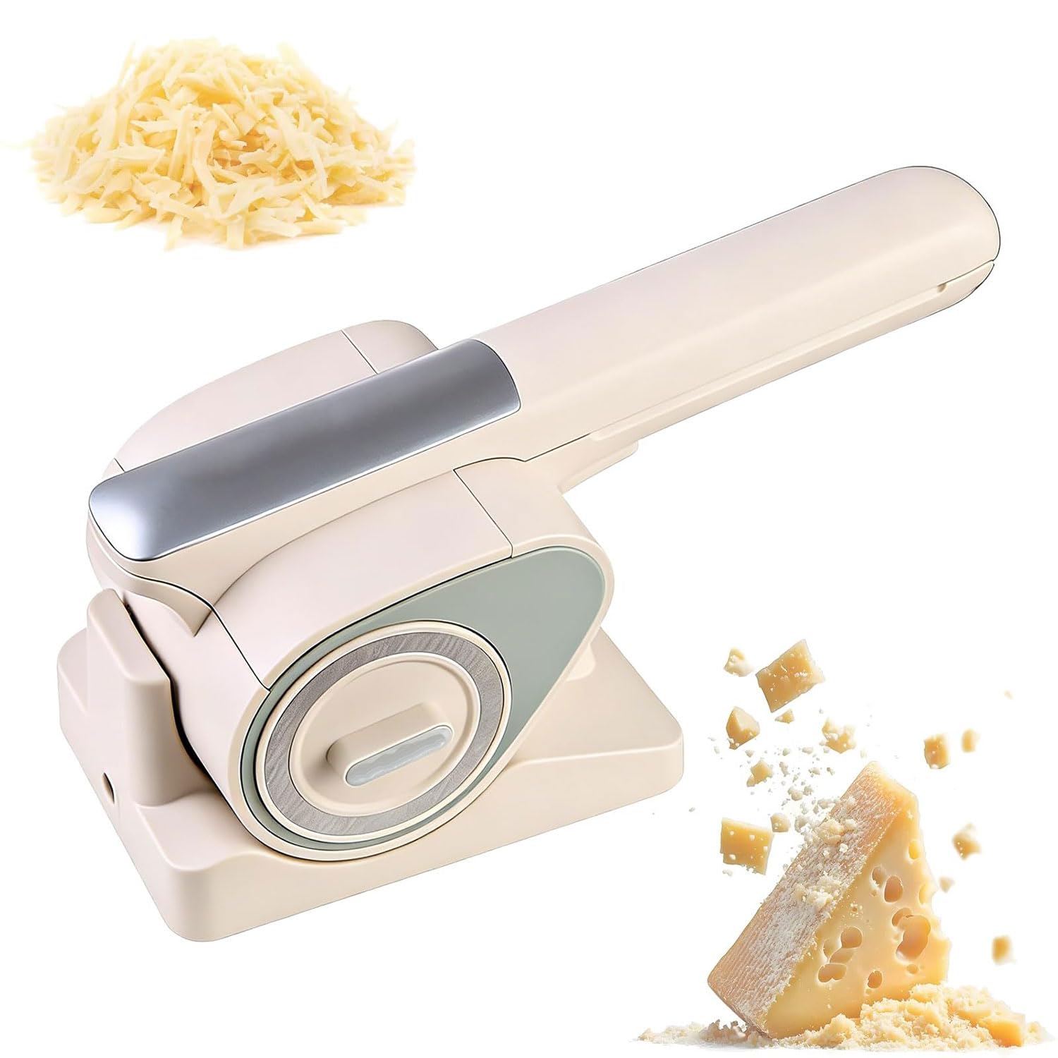 KJZQXYX Electric Cheese Grater,Cheese Grinder,with 2 Rotary Drums, Rotary Drum Grater for Cheese, Nuts, Chocolate & Vegetables