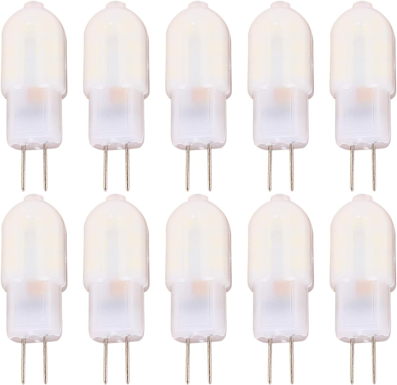10pcs G4 1.5W 170 Lumens LED Bulb, 12 * 2835 SMD LED Corn Bulb, AC/DC 12V Warm White LED Bulb
