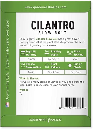 Miniatura 2 de Gardeners Basics Semillas de cilantro para plantar hierbas tradicionales sin OMG semillas de cilantro para verduras de jardín casero son un gran
