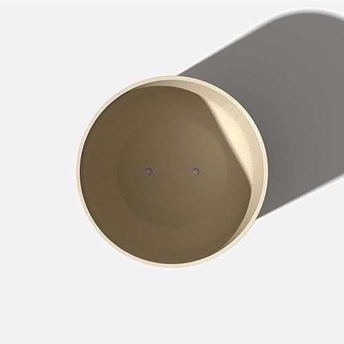 Miniatura 7 de Veradek Macetas redondas Lima para uso en interiores y exteriores, hechas de plástico, mezcla de hormigón con agujeros de drenaje, perfectas para