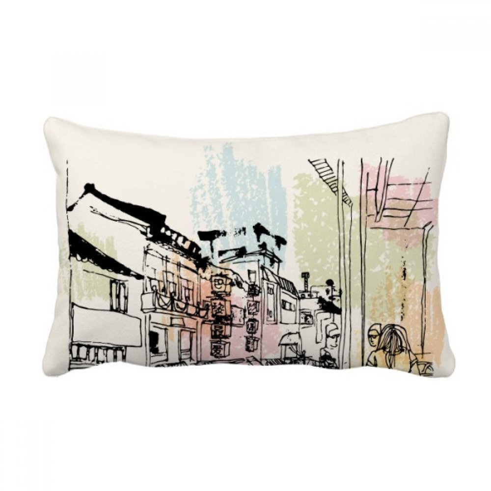 Coussin lombaire de Lijiang Chine multicolore de 16 x 24 pouces pour canapé