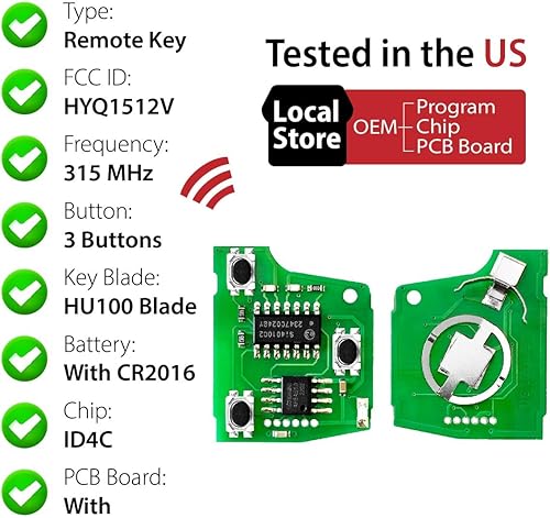 Miniatura 4 de Control remoto de entrada sin llave HYQ1512V 315MHz 3 botones de repuesto para Lexus ES300 GS300 GS400 GS400 IS300 IS300 IS300 LS400-2 unidades