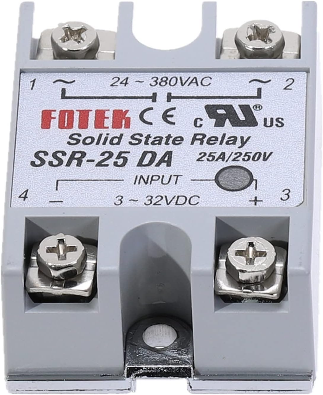 10pcs SSR-25DA 25A Solid State Relay Module 3-32V DC Input 24-380VAC