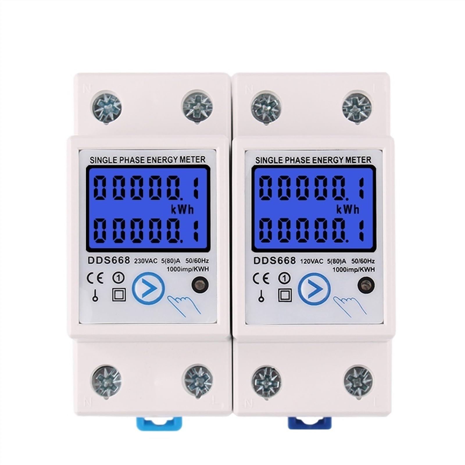 Cyfrowy licznik energii LCD jednofazowy napięcie 120 V 230 V AC 5 (80) A DDS668 (120 V)