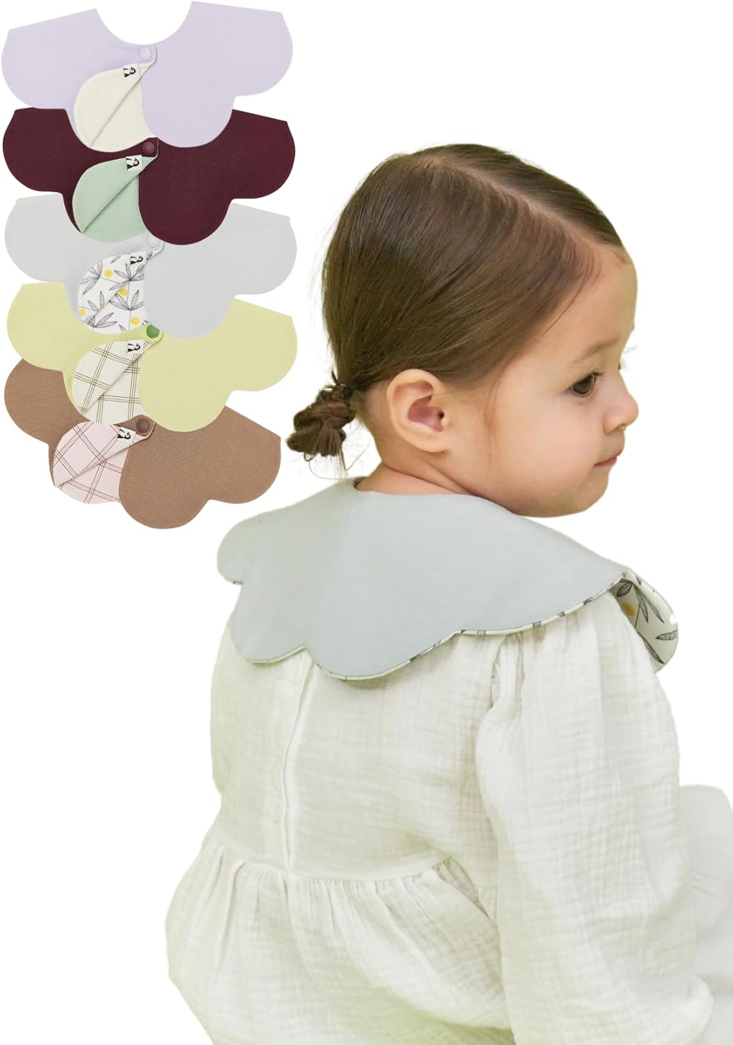 Konny Baby Bib 3/5/7-Pack Set, 360 ​​° Rotate, Soft and Absorbent Drooling for Toddler Boys Girls Baby Essentials